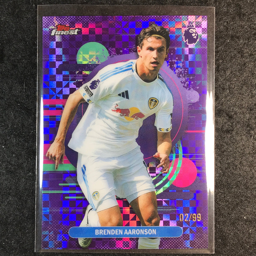2026 Topps Finest Premier League BRENDEN AARONSON Purple Checker 2/99 #153