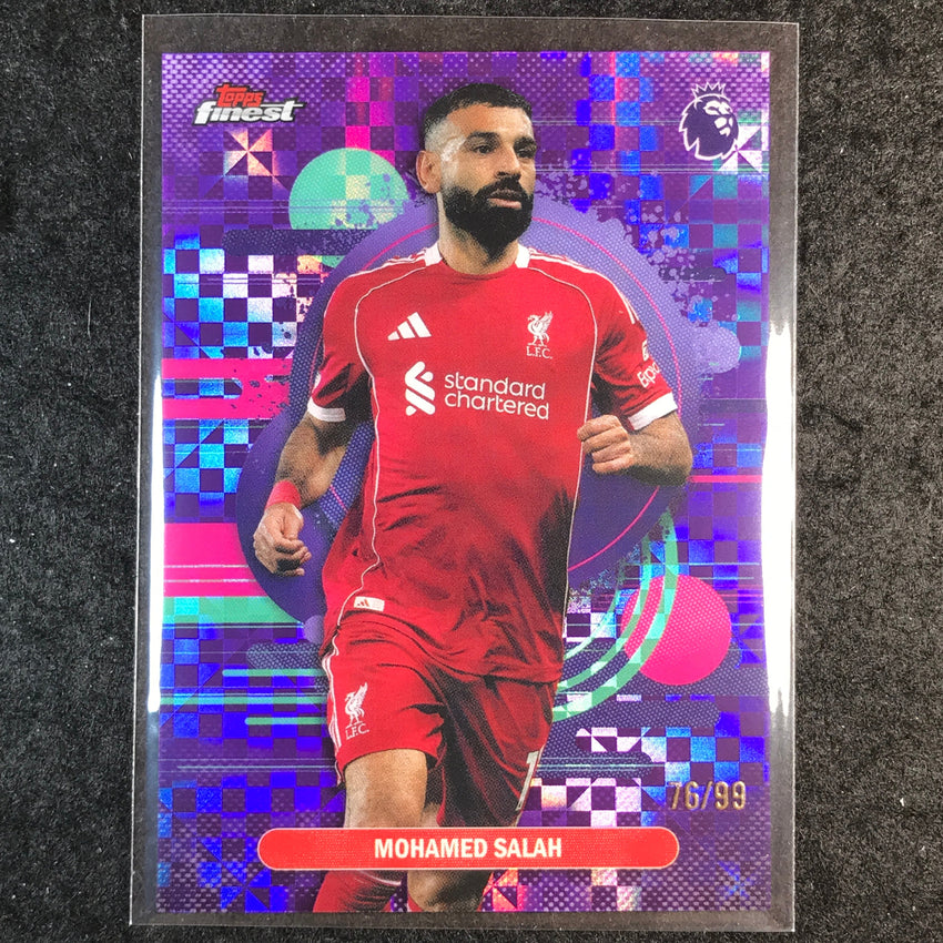 2026 Topps Finest Premier League MOHAMED SALAH Purple Checker 76/99 #156