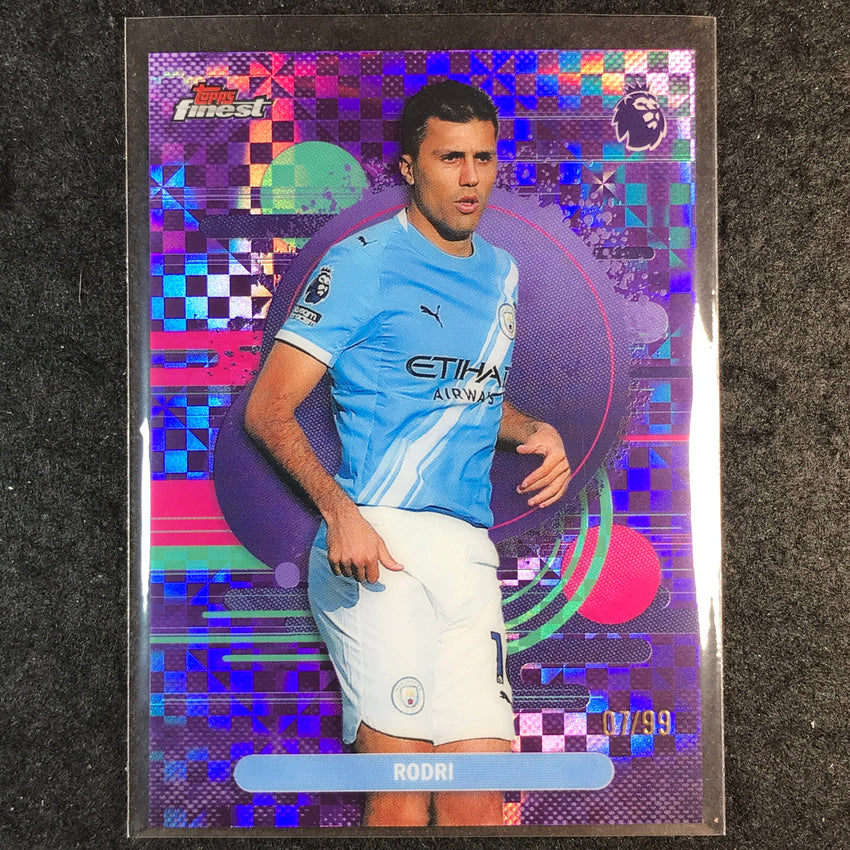 2026 Topps Finest Premier League RODRI Uncommon Purple Checkerboard 7/99 #162