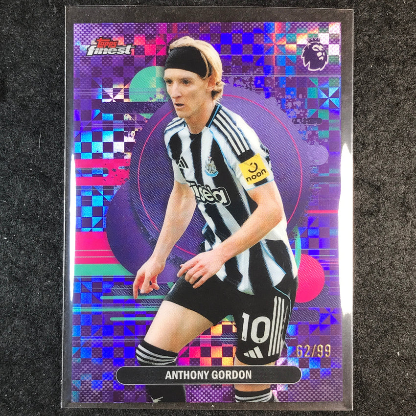 2026 Topps Finest Premier League ANTHONY GORDON Purple Checker 62/99 #175