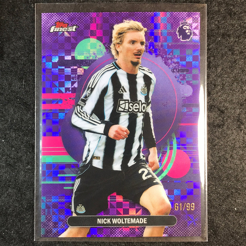 2026 Topps Finest Premier League NICK WOLTEMADE Purple Checker 61/99 #176