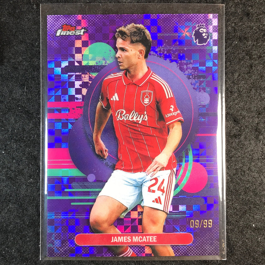 2026 Topps Finest Premier League JAMES MCATEE Uncommon Purple Checker 9/99 #178