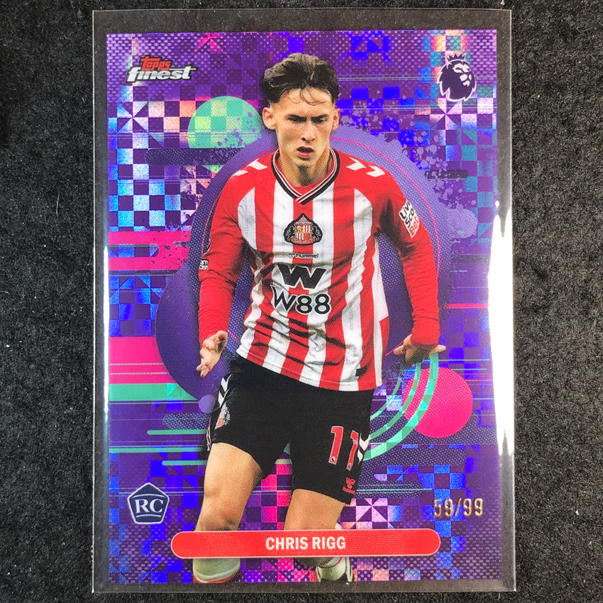 2026 Topps Finest Premier League CHRIS RIGG Rookie Purple Checker 59/99 #179