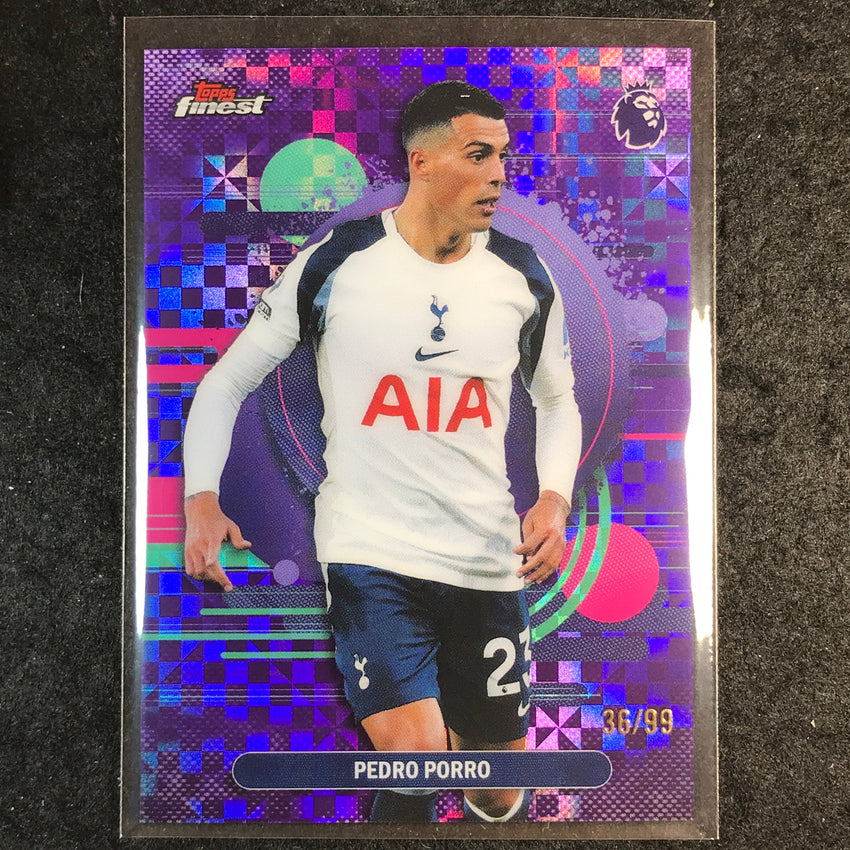 2026 Topps Finest Premier League PEDRO PORRO Uncommon Purple Checker 36/99 #187