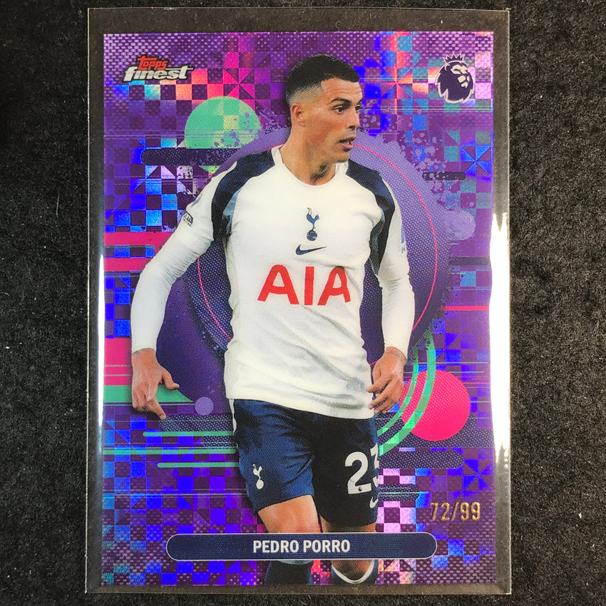 2026 Topps Finest Premier League PEDRO PORRO Uncommon Purple Checker 72/99 #187