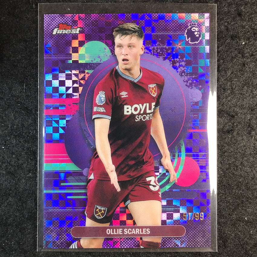 2026 Topps Finest Premier League OLLIE SCARLES Purple Checker 51/99 #195