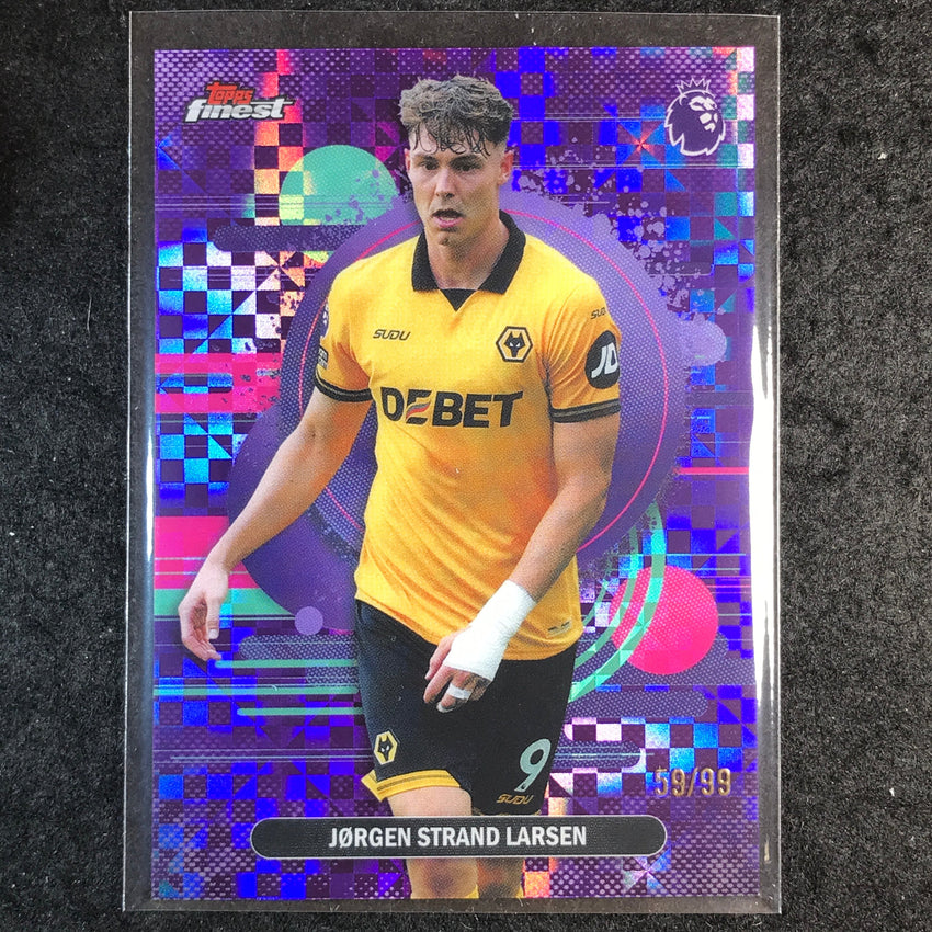 2026 Topps Finest Premier League JORGEN STRAND LARSEN Purple Checker 59/99 #196