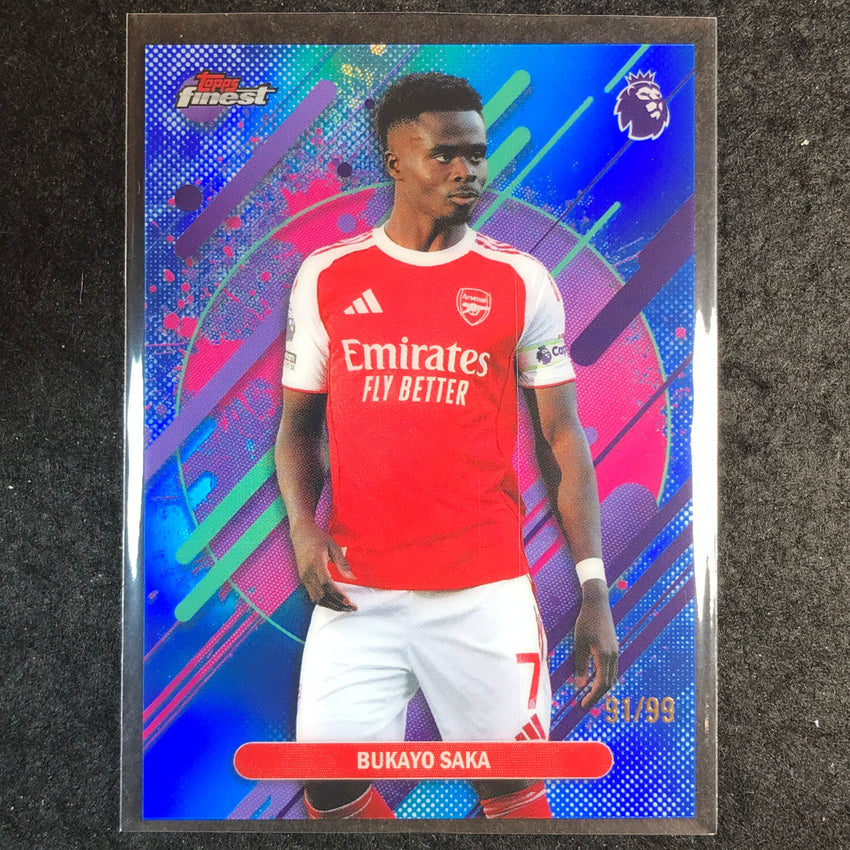 2026 Topps Finest Premier League BUKAYO SAKA Rare Blue 91/99 #207