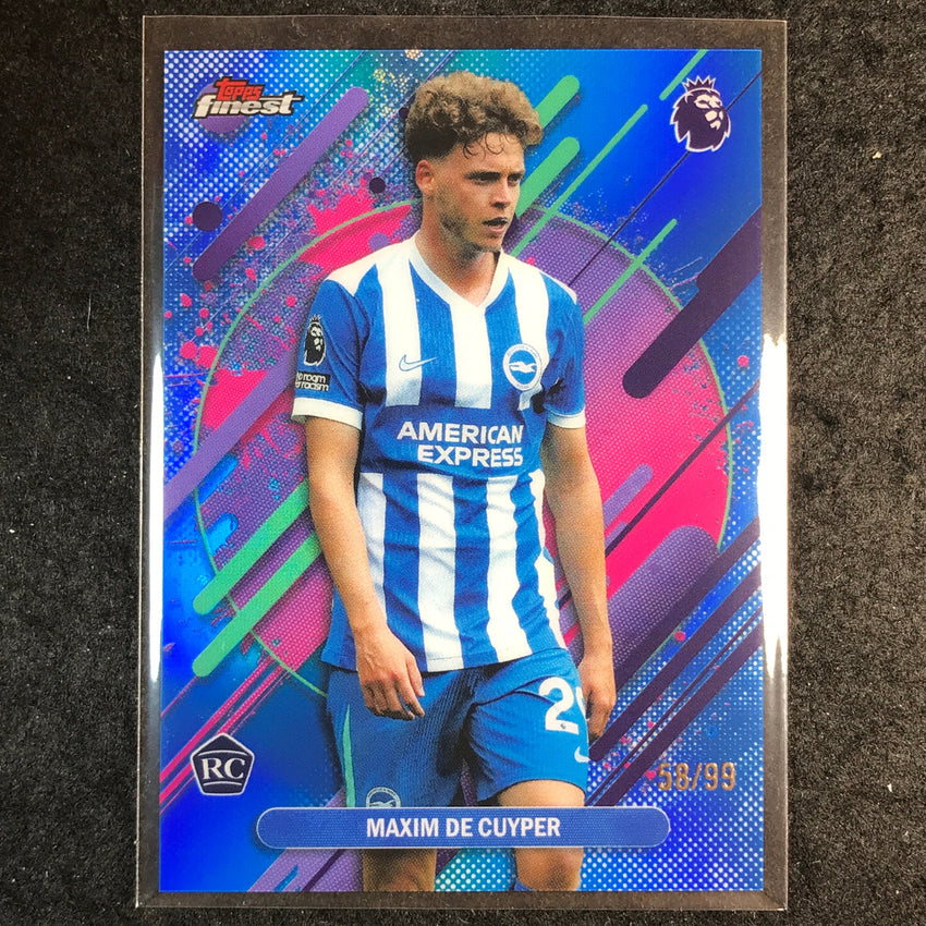 2026 Topps Finest Premier League MAXIM DE CUYPER Rookie Rare Blue 58/99 #209