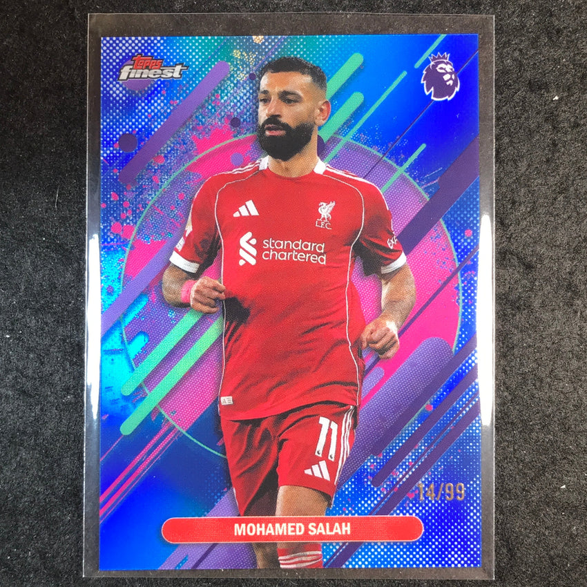 2026 Topps Finest Premier League MOHAMED SALAH Rare Blue 14/99 #258