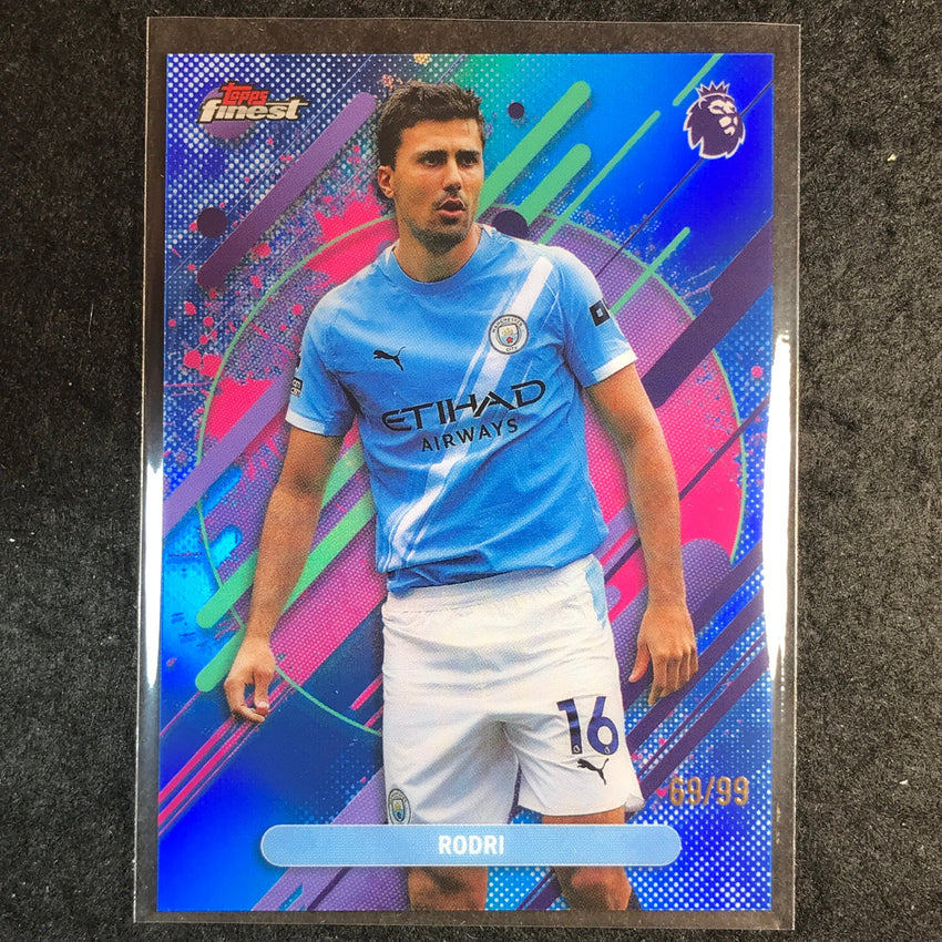 2026 Topps Finest Premier League RODRI Rare Blue 69/99 #265