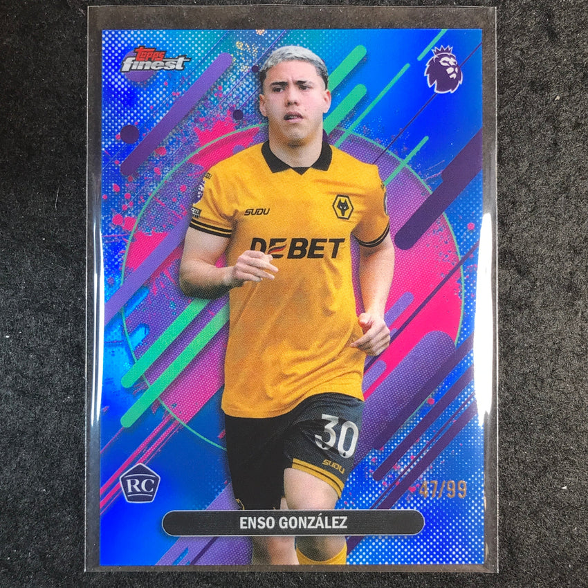 2026 Topps Finest Premier League ENSO GONZALEZ Rookie Rare Blue 47/99 #300