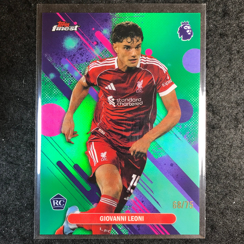 2026 Topps Finest Premier League GIOVANNI LEONI Rookie Common Green 68/75 #60