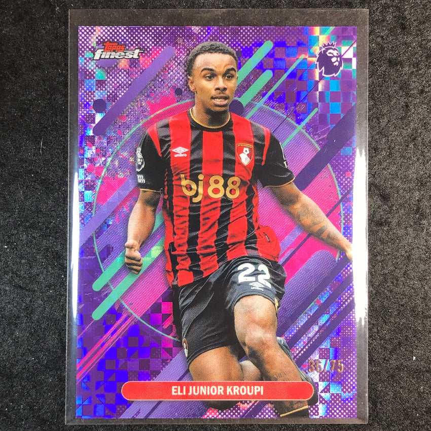 2026 Topps Finest Premier League ELI JUNIOR KROUPI Purple Checker 36/75 #204