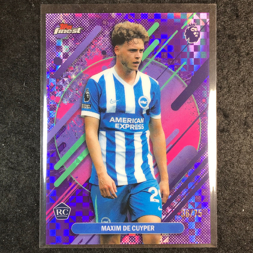 2026 Topps Finest Premier League MAXIM DE CUYPER Rookie Purple Checker 36/75