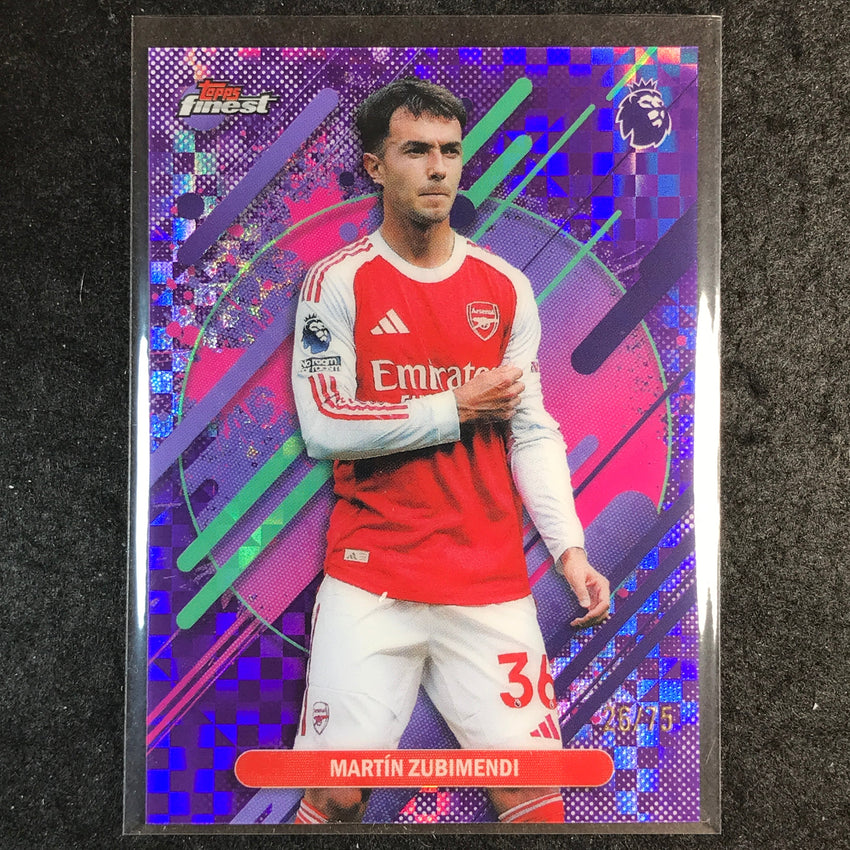 2026 Topps Finest Premier League MARTIN ZUBIMENDI Rare Purple Checker 26/75 #211