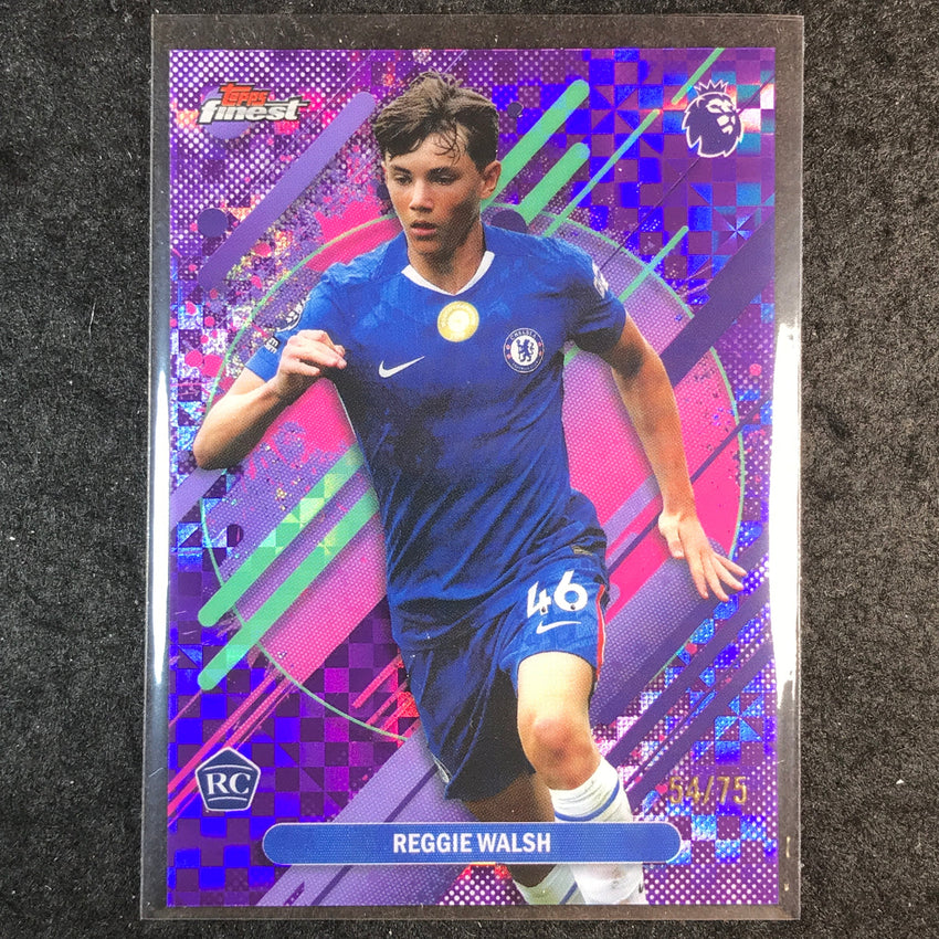 2026 Topps Finest Premier League REGGIE WALSH Rookie Purple Checker 54/75 #253