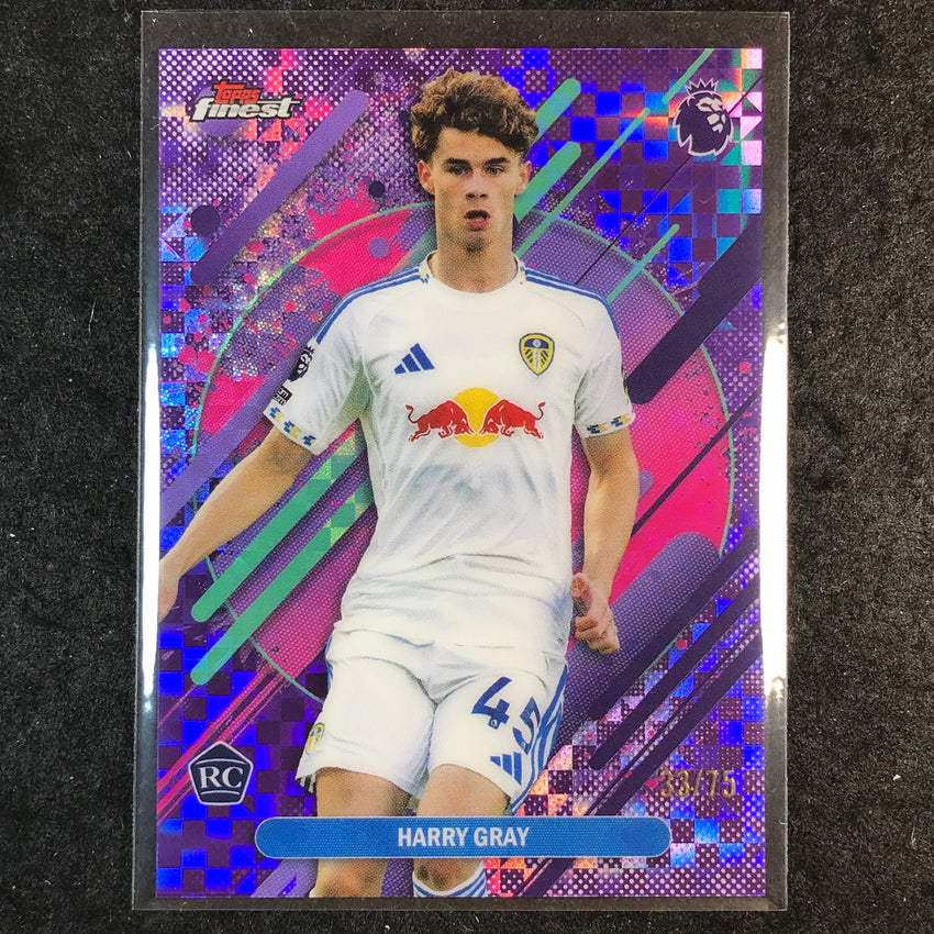 2026 Topps Finest Premier League HARRY GRAY Rookie Purple Checker 33/75 #254