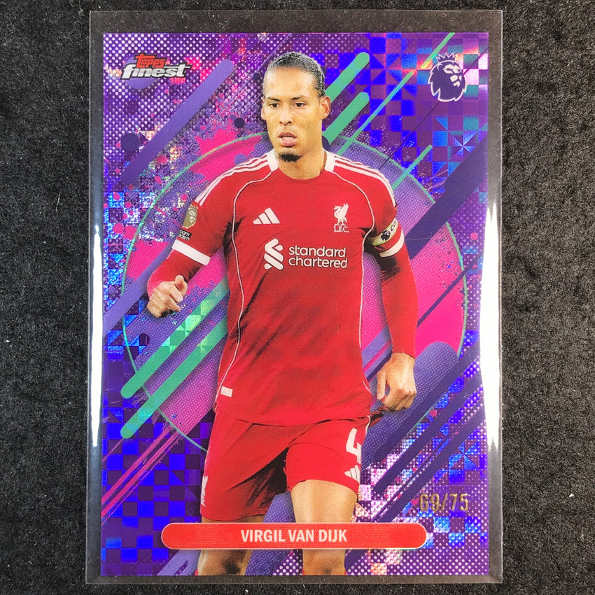 2026 Topps Finest Premier League VIRGIL VAN DIJK Rare Purple Checker 69/75 #259
