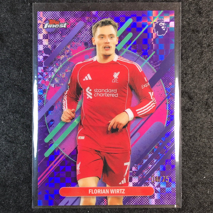 2026 Topps Finest Premier League FLORIAN WIRTZ Rare Purple Checker 4/75 #260