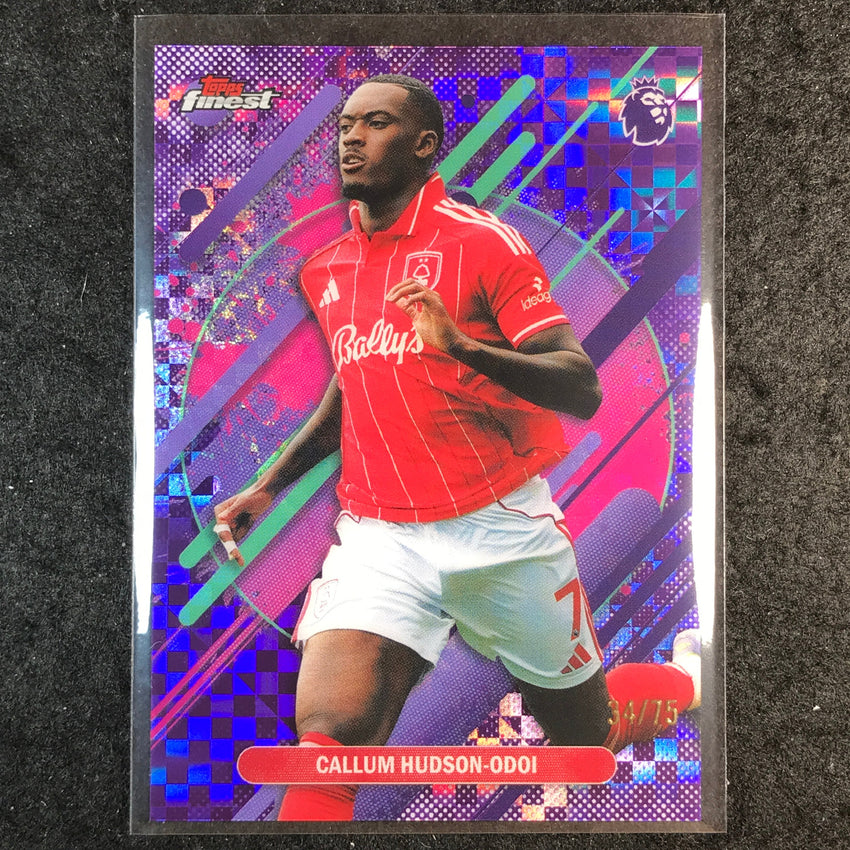 2026 Topps Finest Premier League CALLUM HUDSON-ODOI Purple Checker 34/75 #283