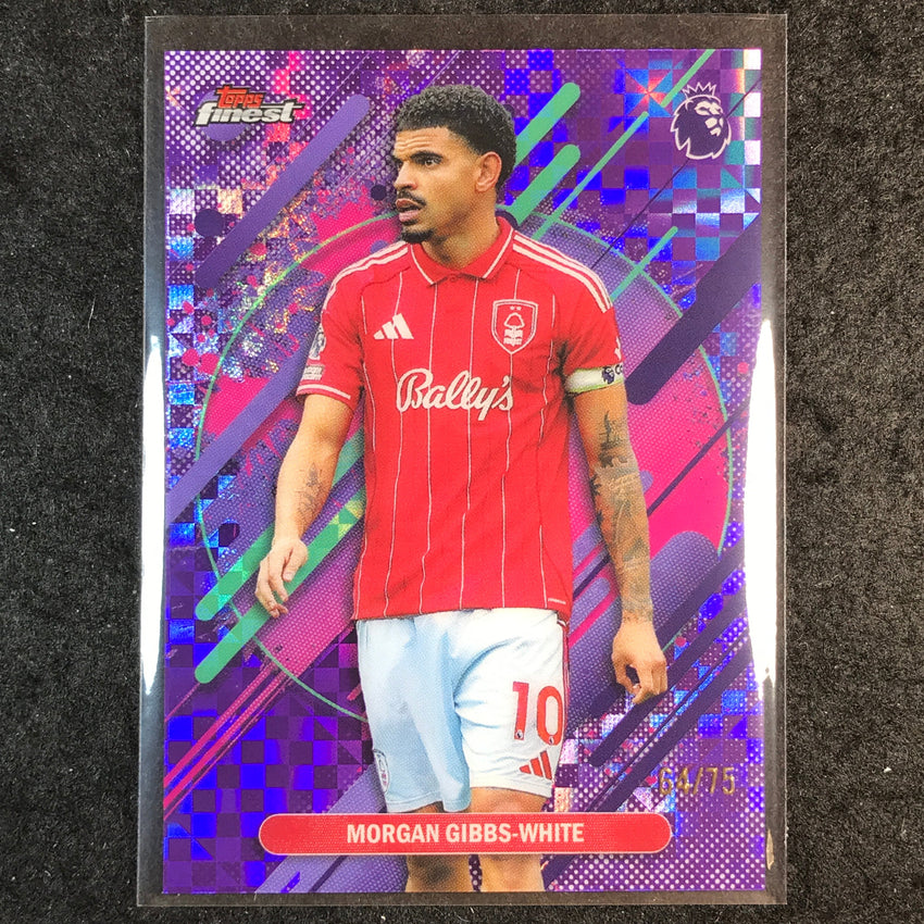 2026 Topps Finest Premier League MORGAN GIBBS-WHITE Purple Checker 64/75 #284