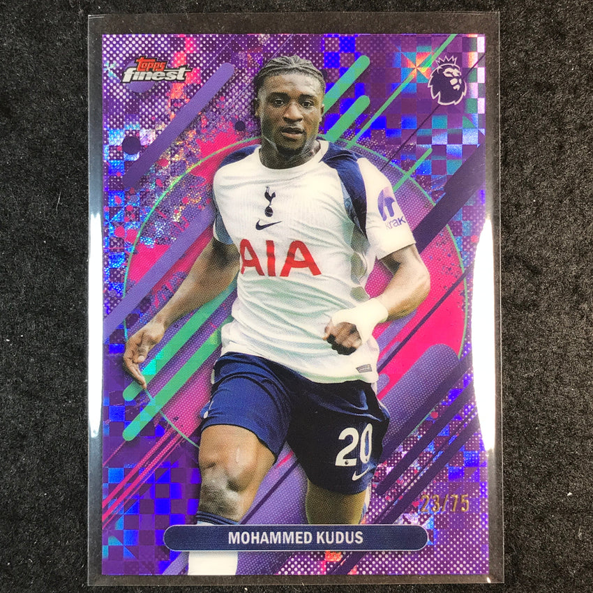 2026 Topps Finest Premier League MOHAMMED KUDUS Rare Purple Checker 23/75 #289