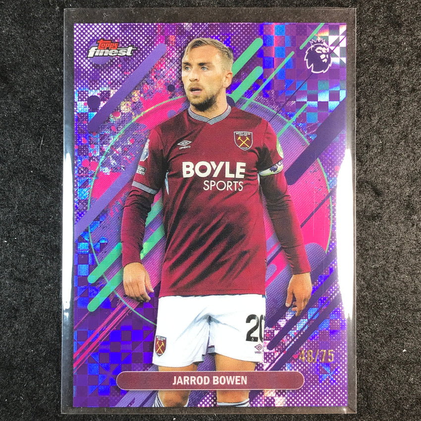 2026 Topps Finest Premier League JARROD BOWEN Rare Purple Checker 48/75 #295