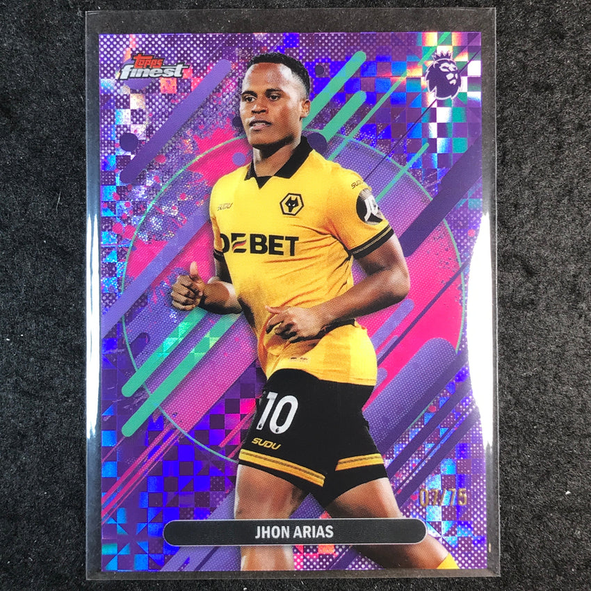 2026 Topps Finest Premier League JHON ARIAS Rare Purple Checkerboard 7/75 #299