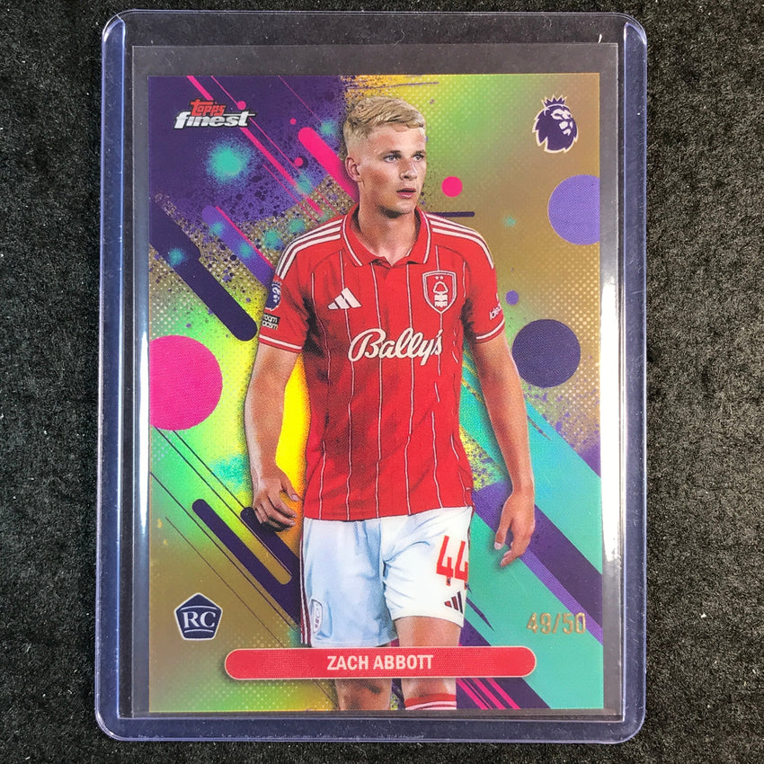2026 Topps Finest Premier League ZACH ABBOTT Rookie Common Gold 49/50 #81