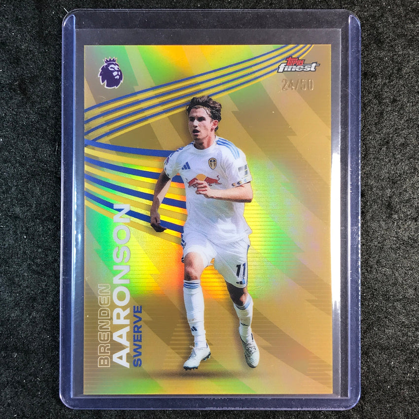 2026 Topps Finest Premier League BRENDEN AARONSON Swerve Gold 24/50 #21