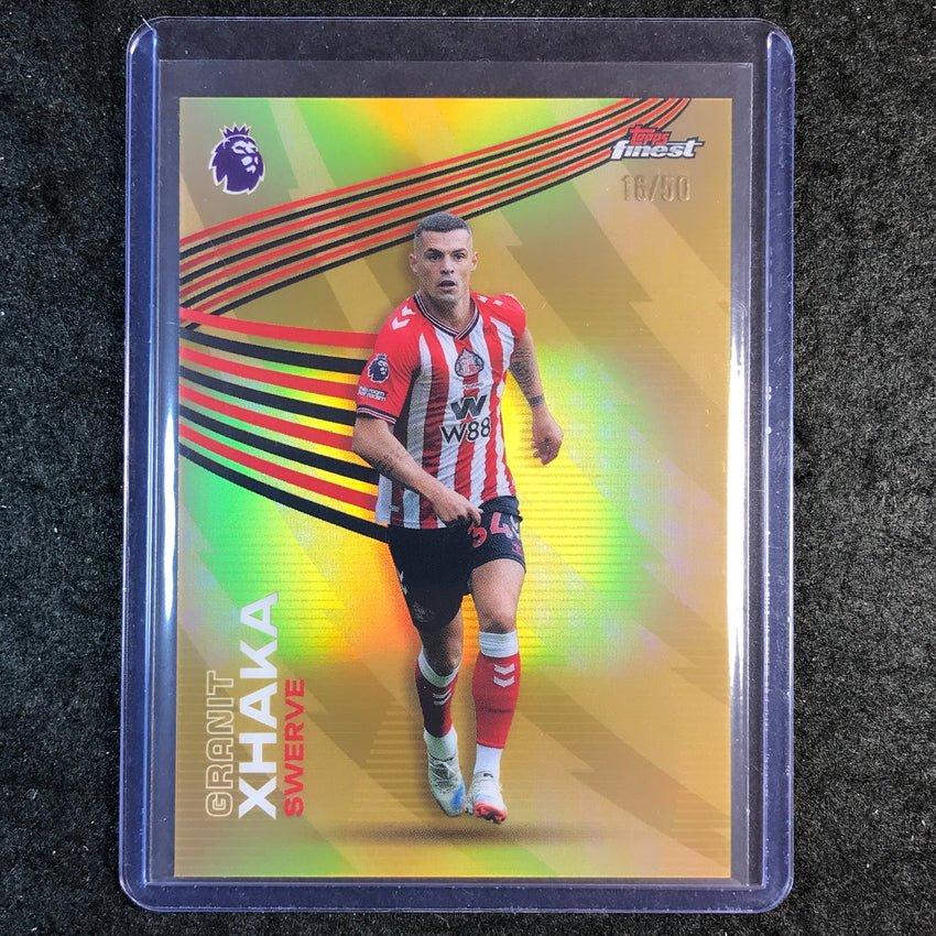 2026 Topps Finest Premier League GRANIT XHAKA Swerve Gold 16/50 #33