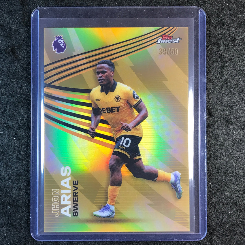 2026 Topps Finest Premier League JOHN ARIAS Swerve Gold 39/50 #39