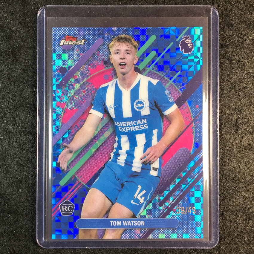 2026 Topps Finest Premier League TOM WATSON Rookie Rare Blue Checker 39/49 #227