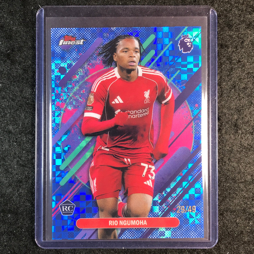 2026 Topps Finest Premier League RIO NGUMOHA Rookie Rare Blue Checker 29/49 #257