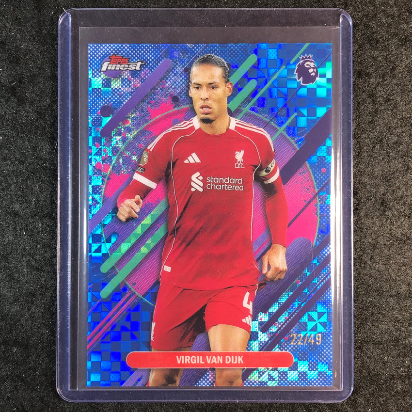 2026 Topps Finest Premier League VIRGIL VAN DIJK Rare Blue Checker 22/49 #259