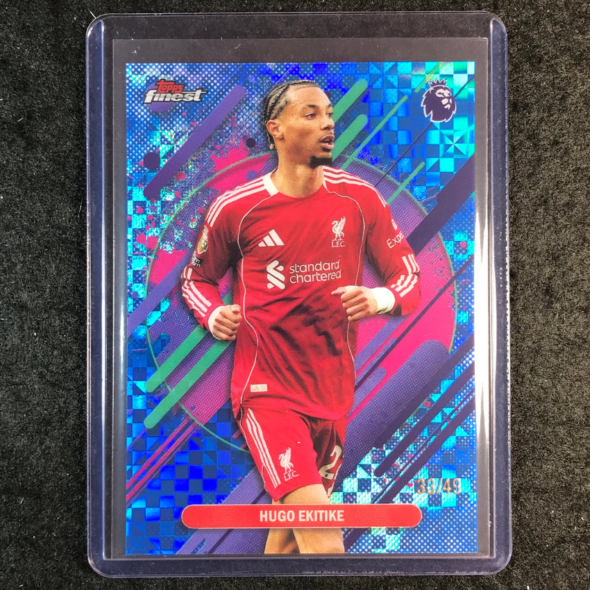 2026 Topps Finest Premier League HUGO EKITIKE Rare Blue Checkerboard 33/49 #261