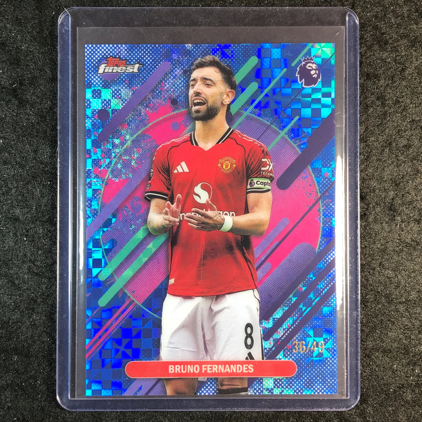 2026 Topps Finest Premier League BRUNO FERNANDES Rare Blue Checker 36/49 #273