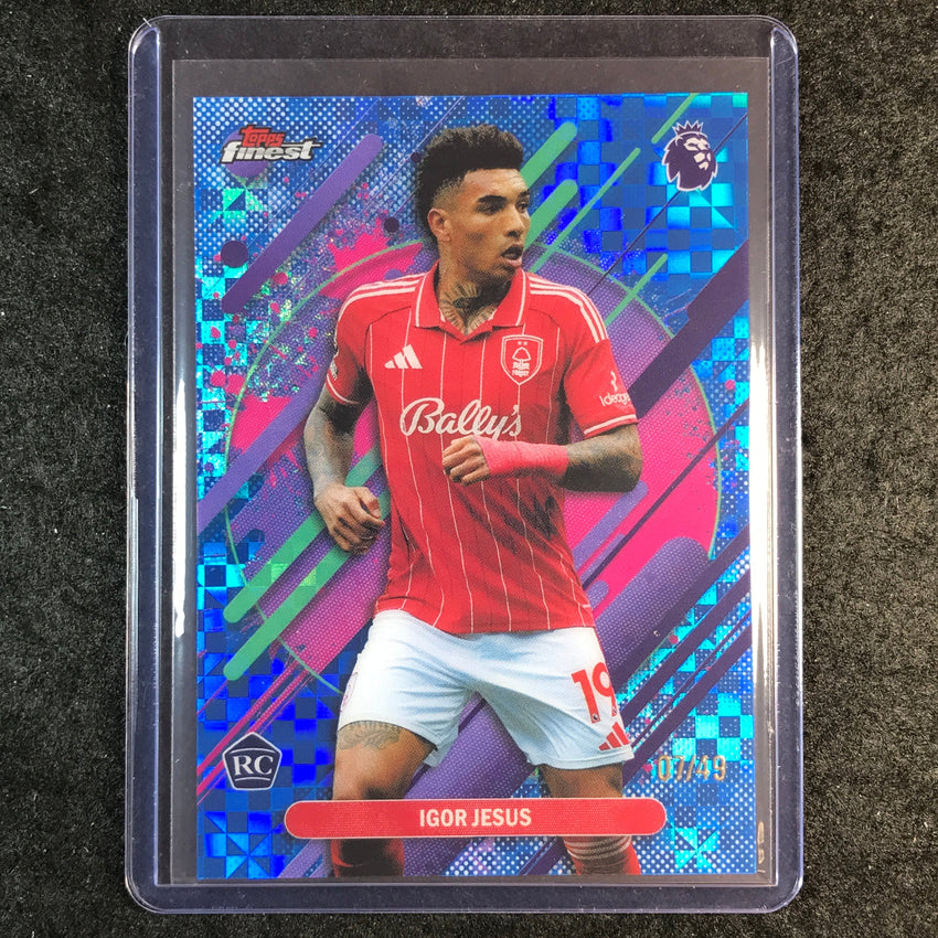 2026 Topps Finest Premier League IGOR JESUS Rookie Rare Blue Checker 7/49 #282