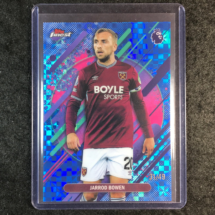 2026 Topps Finest Premier League JARROD BOWEN Rare Blue Checkerboard 31/49 #295