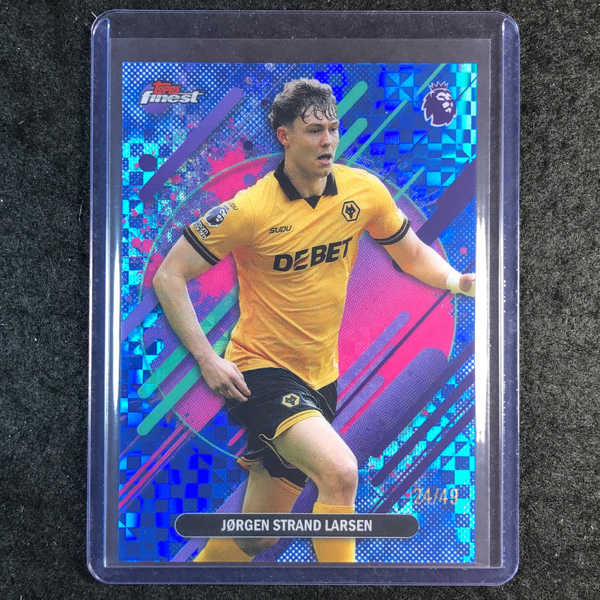 2026 Topps Finest Premier League JORGEN STRAND LARSEN Blue Checker 24/49 #298