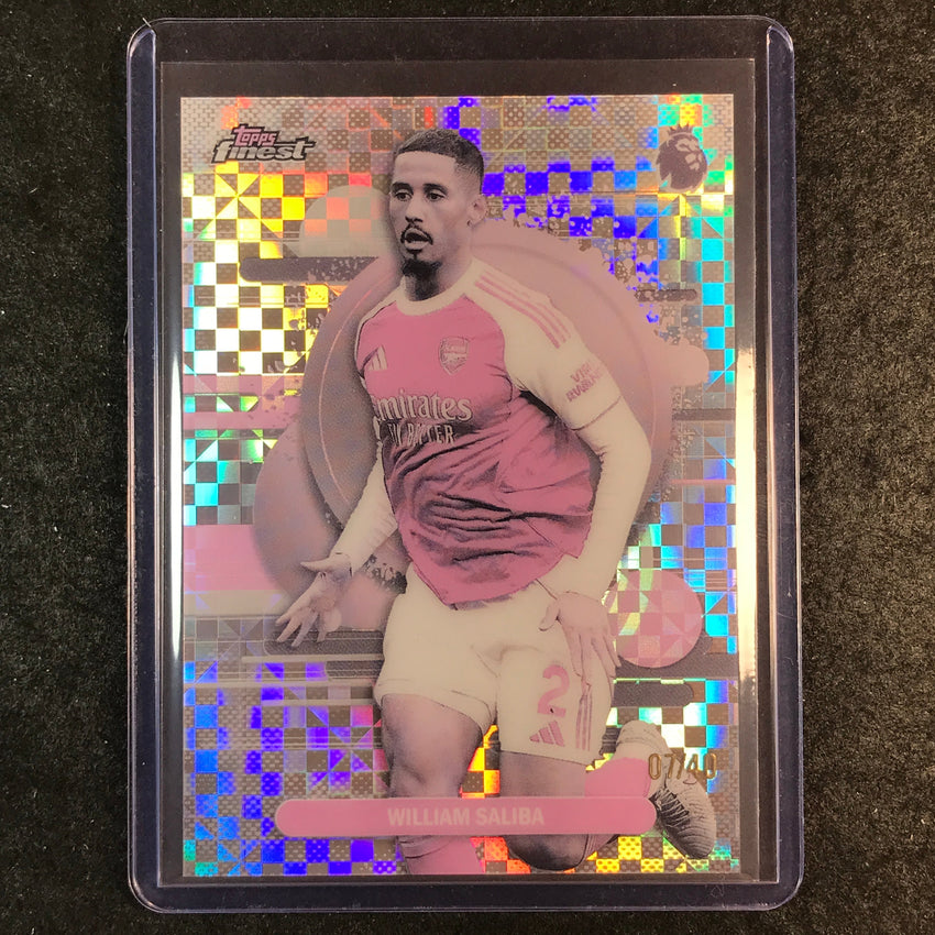 2026 Topps Finest Premier League WILLIAM SALIBA Uncommon Pearl Checker 7/40 #112