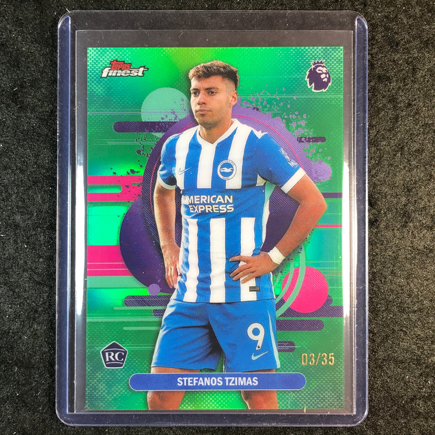 2026 Topps Finest Premier League STEFANOS TZIMAS Rookie Uncommon Green 3/35 #130