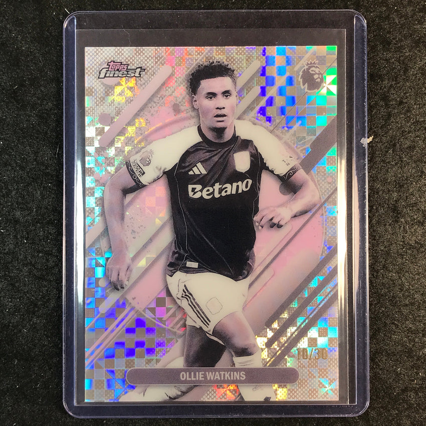 2026 Topps Finest Premier League OLLIE WATKINS Rare Pearl Checker 10/30 #217