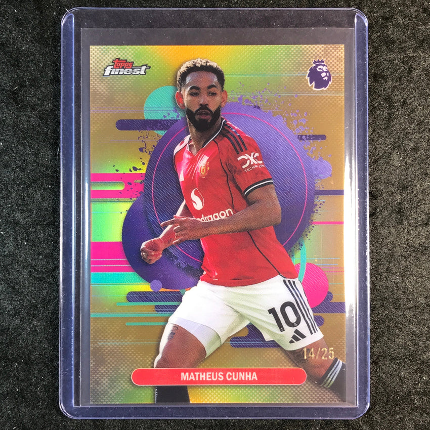 2026 Topps Finest Premier League MATHEUS CUNHA Uncommon Gold 14/25 #170