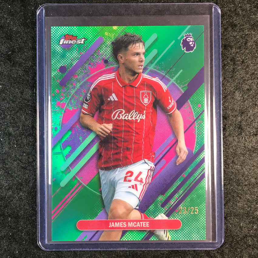 2026 Topps Finest Premier League JAMES MCATEE Rare Green 23/25 #281