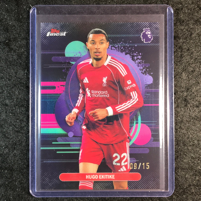2026 Topps Finest Premier League HUGO EKITIKE Uncommon Black 9/15 #159