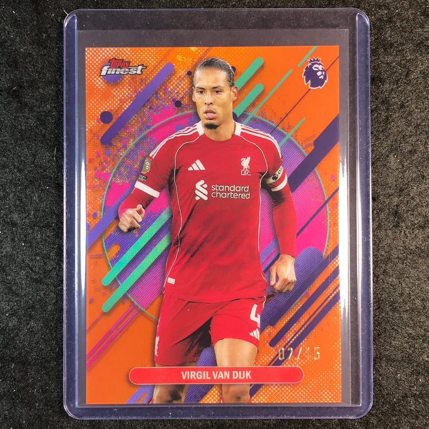 2026 Topps Finest Premier League VIRGIL VAN DIJK Rare Orange 2/15 #259