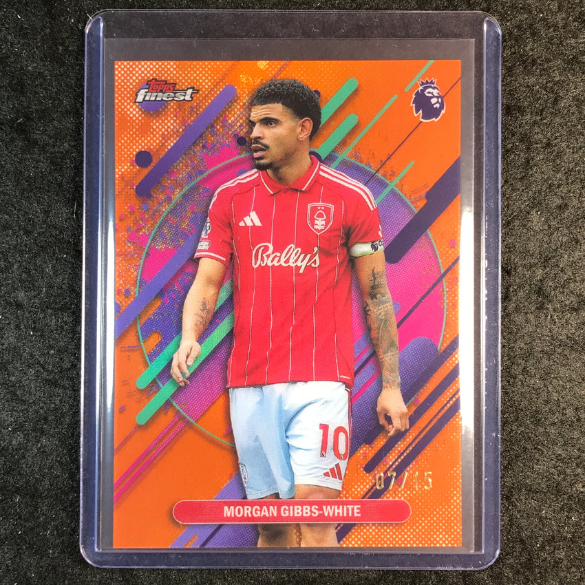 2026 Topps Finest Premier League MORGAN GIBBS-WHITE Rare Orange 7/15 #284