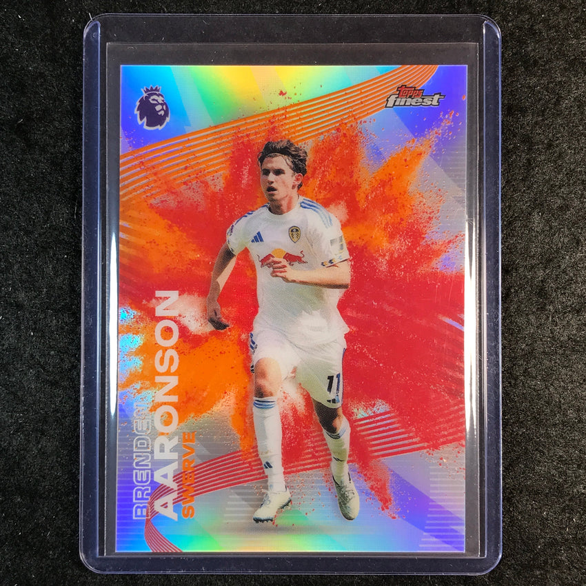 2026 Topps Finest Premier League BRENDEN AARONSON Swerve Fusion Orange Red #21